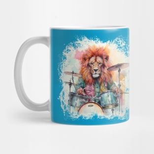 Leo Playing Drums - watercolor Mug